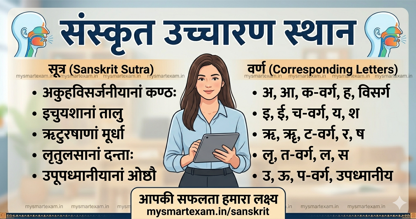संस्कृत में उच्चारण स्थान